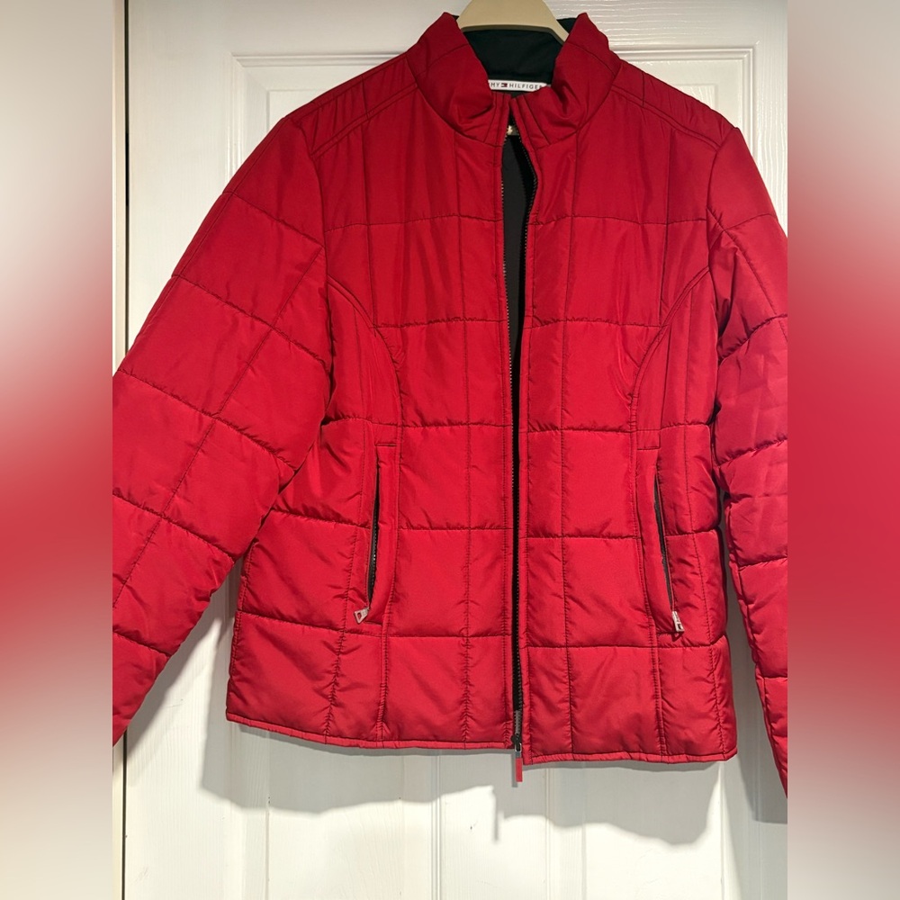 Tommy Hilfiger Women's Red Puffer Jacket